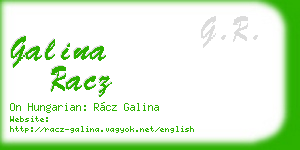 galina racz business card